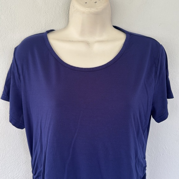 Smallshow maternity dark blue short sleeve scoop neck tee size large - Picture 3 of 11